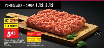 Mięso mielone z łopatki wieprzowej Kraina Mięs promocja w Biedronka