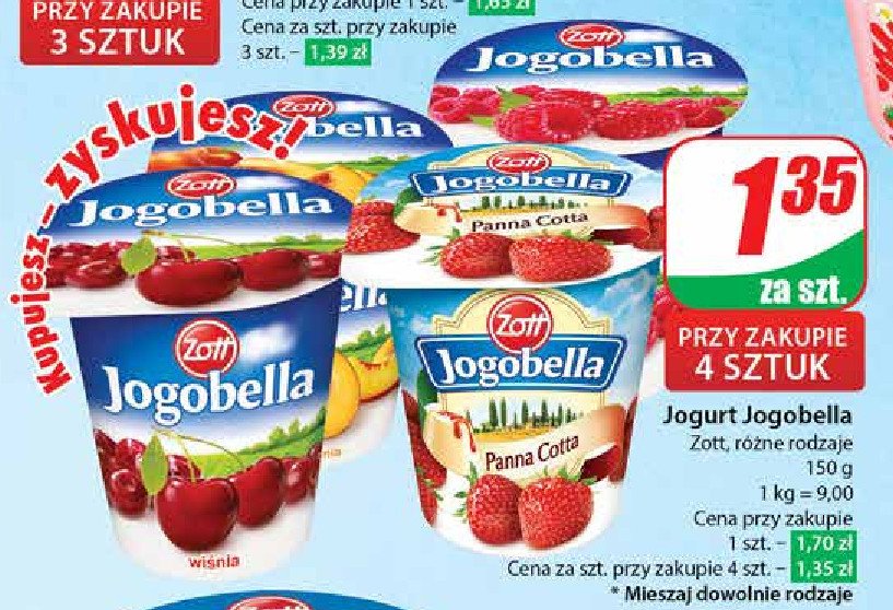 Jogurt panna cota Zott jogobella promocja