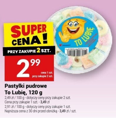 Pastylki pudrowe To Lubię, 120 g promocja w Twój Market
