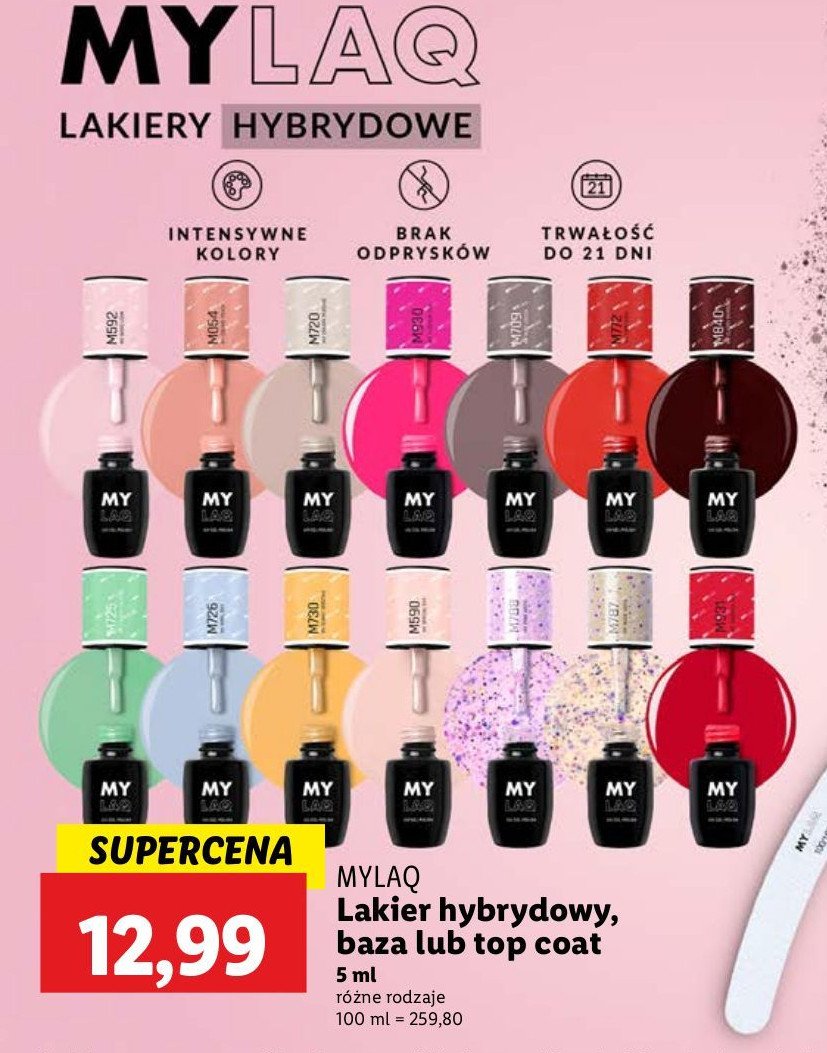 Lakier hybrydowy 590 Mylaq promocja w Lidl