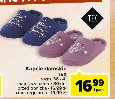Kapcie damskie 36-41 Tex promocja