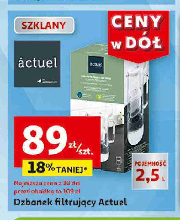 Dzbanek filtrujący 2.8l + wkład filtrujący owalny Actuel promocja