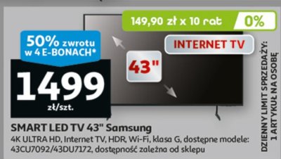 TV SMART LED 43" Samsung promocja w Auchan