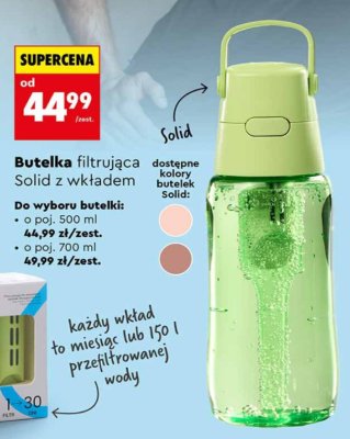 Butelka filtrująca Solid z wkładem dafi, 500 ml promocja w Biedronka