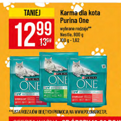 Karma dla kota sterilcat indyk i pszenica Purina one promocja