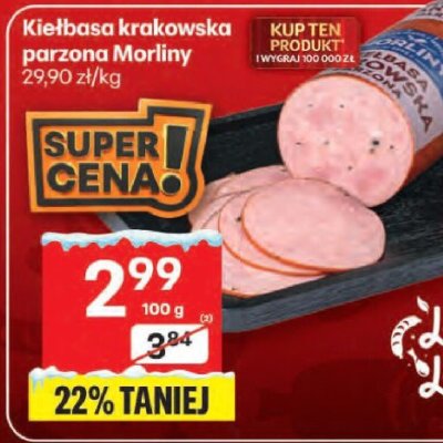 Kiełbasa krakowska parzona Morliny promocja w Delikatesy Centrum