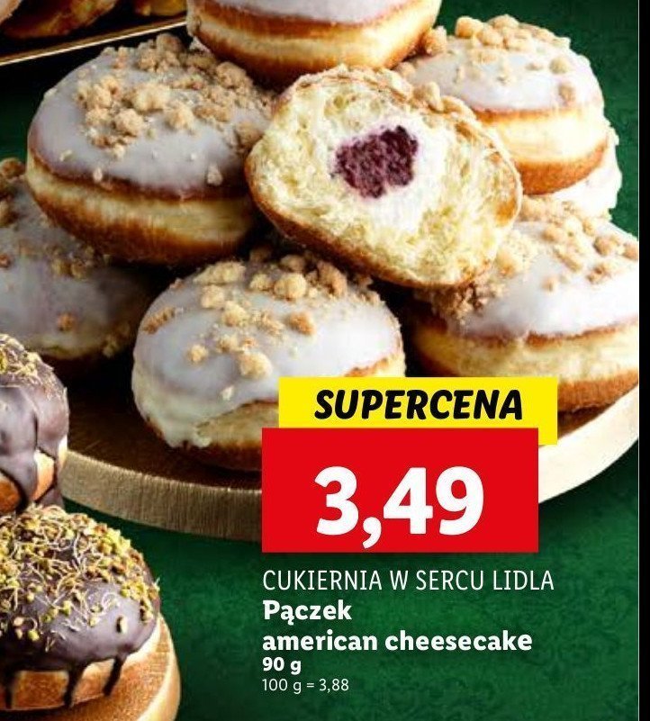 Pączek american cheesecake Cukiernia lidla promocja