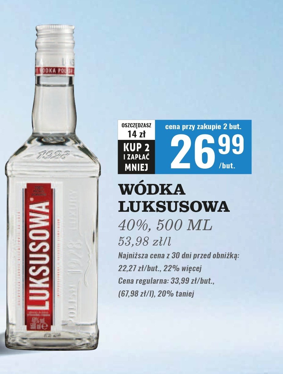 Wódka Luksusowa polish vodka promocja w Biedronka