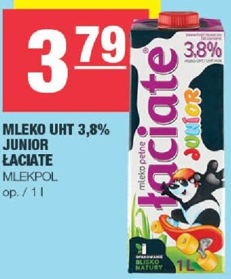 Mleko UHT 3,8% Junior Łaciate Mlekpol promocja w SPAR