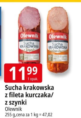 Sucha krakowska z fileta kurczaka/z szynki Olewnik promocja w Leclerc
