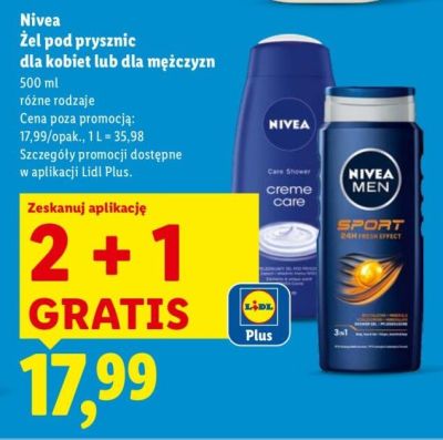 Żel pod prysznic Nivea dla kobiet  promocja w Lidl