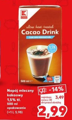Nap贸j mleczny kakaowy K-classic promocja