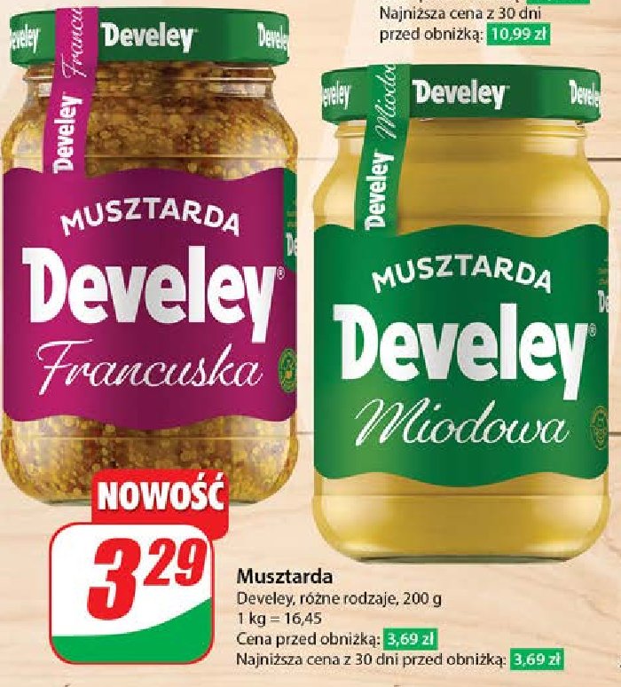 Musztarda miodowa Develey promocja w Dino