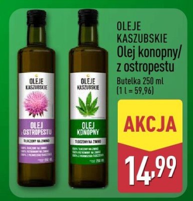 Olej konopny/z ostropestu promocja w Aldi