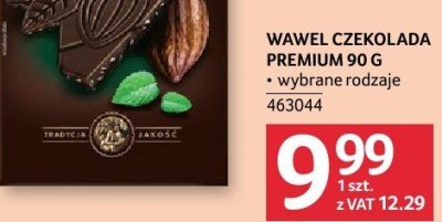 Wawel czekolada premium 90g promocja w Selgros