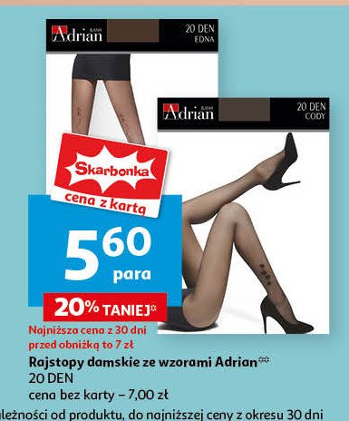 Rajstopy damskie 20 den Adrian promocja w Auchan