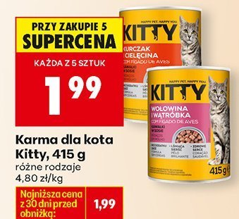 Karma dla kota Kitty, 415 g różne rodzaje promocja w Biedronka