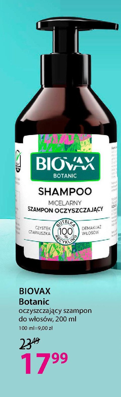 Szampon oczyszczający czystek i czarnuszka Biovax promocja