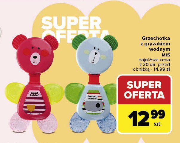 Grzechotka z gryzakiem wodnym miś Canpol babies promocja w Carrefour