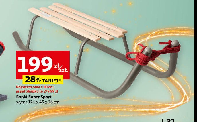 Sanki super sport 120 x 45 x 28 cm promocja w Auchan