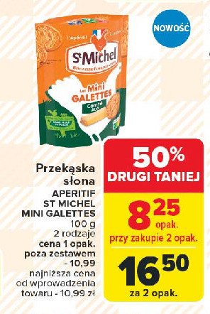 Przekąsk słona mini galettes St michel promocja w Carrefour Market