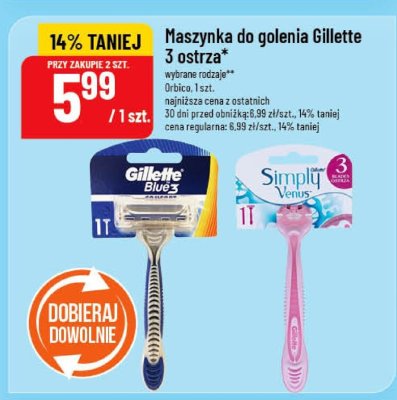 Maszynka do golenia Gillette 3 ostrza promocja w POLOmarket