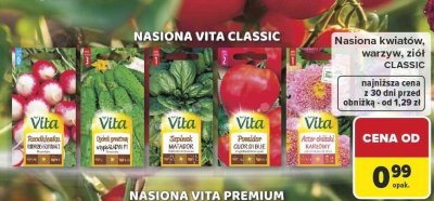 Nasiona kwiatów, warzyw, ziół CLASSIC promocja w Carrefour