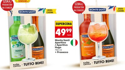 Aperitivo Monte Santi Aperitivo Hugo + Prosecco promocja w Biedronka