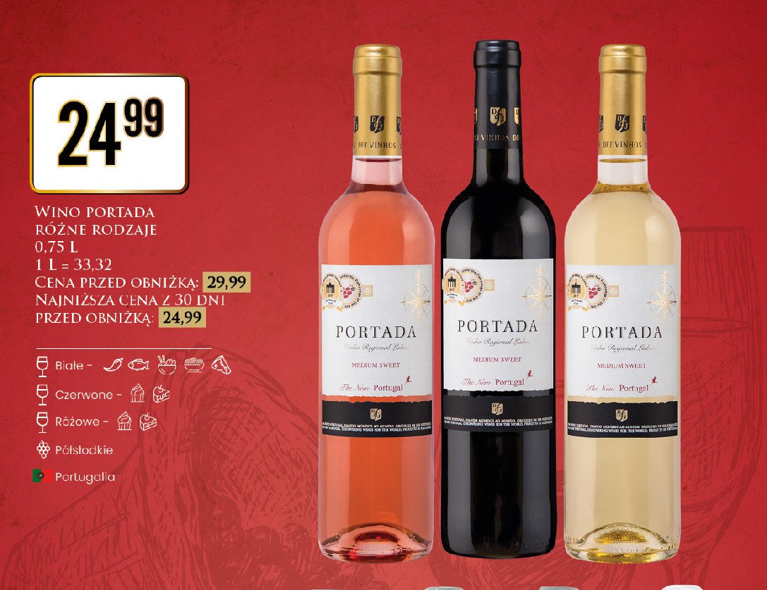 Wino Portada medium sweet promocja