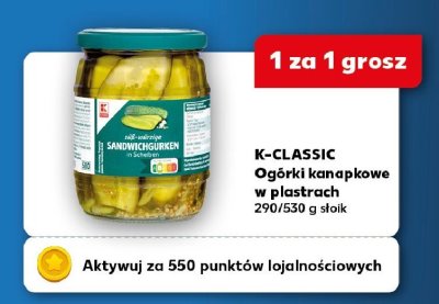 Ogórki kanapkowe w plastrach promocja w Kaufland