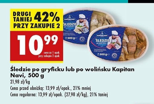 Śledzie po gryficku Kapitan Navi promocja w Biedronka