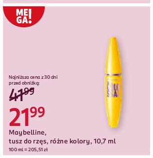 Tusz do rzęs czarny Maybelline colossal big shot promocja w Rossmann