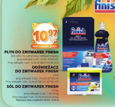 Środek do czyszczenia zmywarek + odświeżacz do zmywarek Finish do czyszczenia zmywarek promocja w Stokrotka