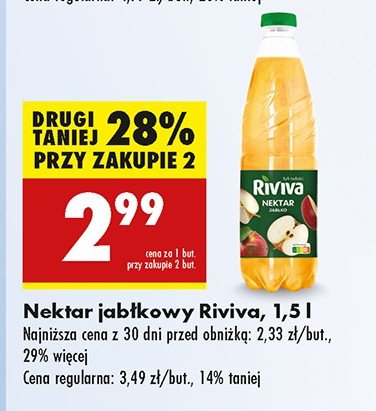 Nektar jabłkowy Riviva promocja w Biedronka