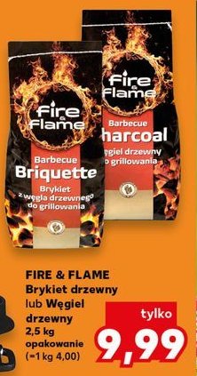 Węgiel drzewny Fire & flame promocja w Kaufland