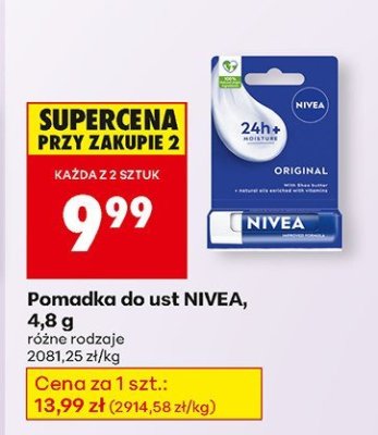 Pomadka do ust NIVEA, 4,8 g promocja w Biedronka