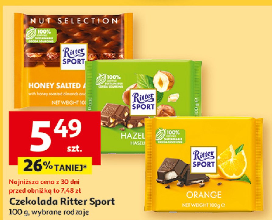 Czekolada mleczna z migdałami solonymi w miodzie Ritter sport promocja