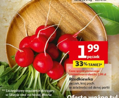 Rzodkiewka pęczek promocja w Auchan