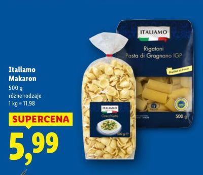 Makaron Italiamo różne rodzaje promocja w Lidl