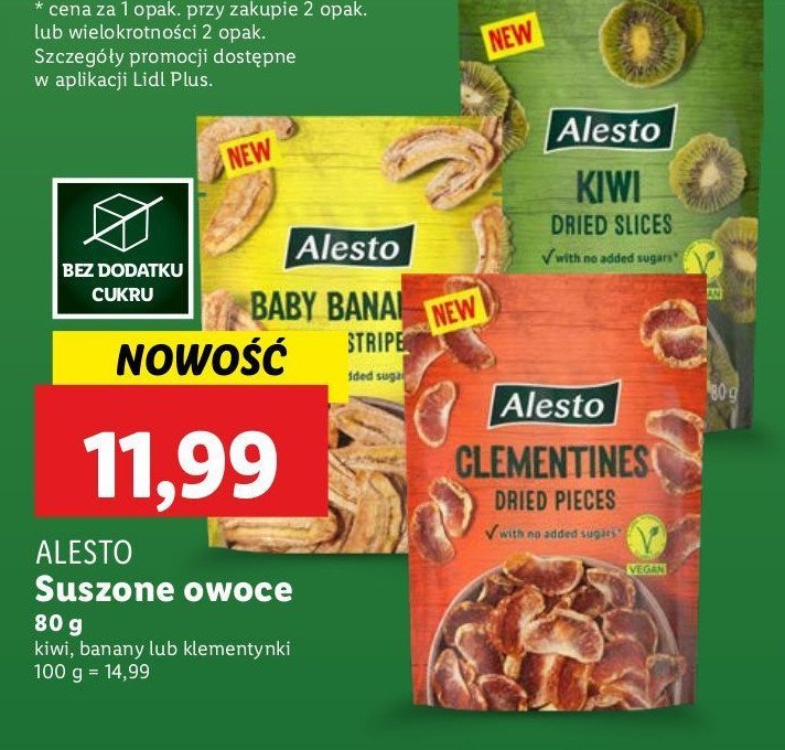 Banany suszone Alesto promocja