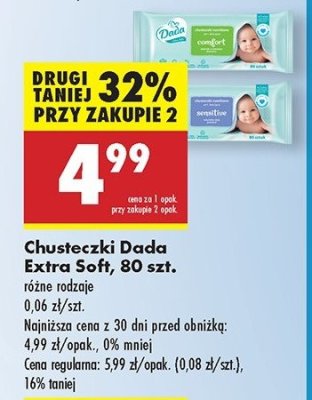 Chusteczki wilgotne sensitive Dada extra soft promocja