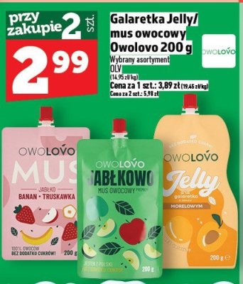 Galaretka Jelly/mus owocowy Owolovo promocja w TOPAZ