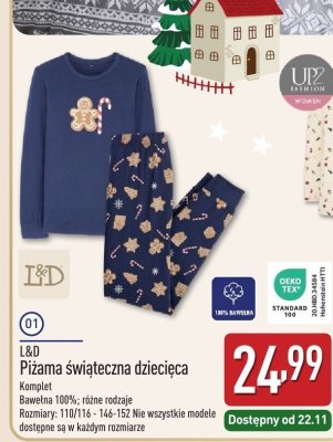 Piżama świąteczna dziecięca  promocja w Aldi