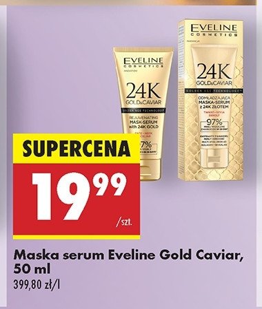 Maska-serum z 24k złotem Eveline 24k gold & caviar promocja w Biedronka