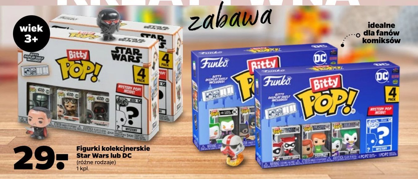 Figurki kolekcjonerskie dc Funko promocja w Netto