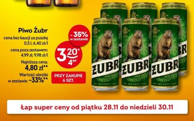 Piwo Żubr puszka promocja w Żabka