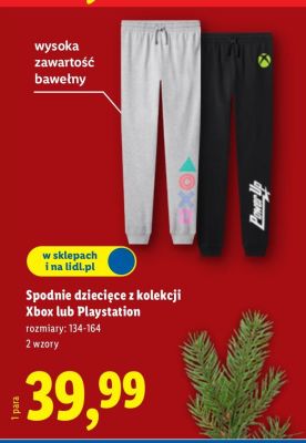 Spodnie dziecięce z kolekcji Xbox lub Playstation Lidl promocja