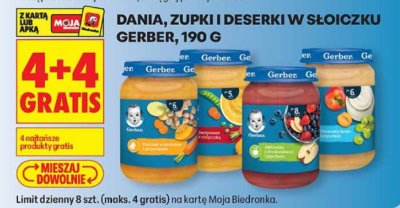 Dania, zupki i deserki w słoiczku 4+4 GRATIS promocja w Biedronka