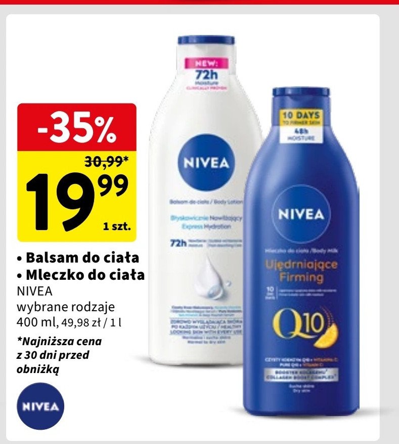 Mleczko do ciała ujędrniające Nivea q10 promocja