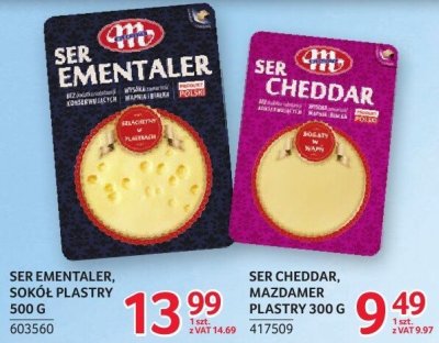 Ser Cheddar, Mazdamer plastry 300g promocja w Selgros